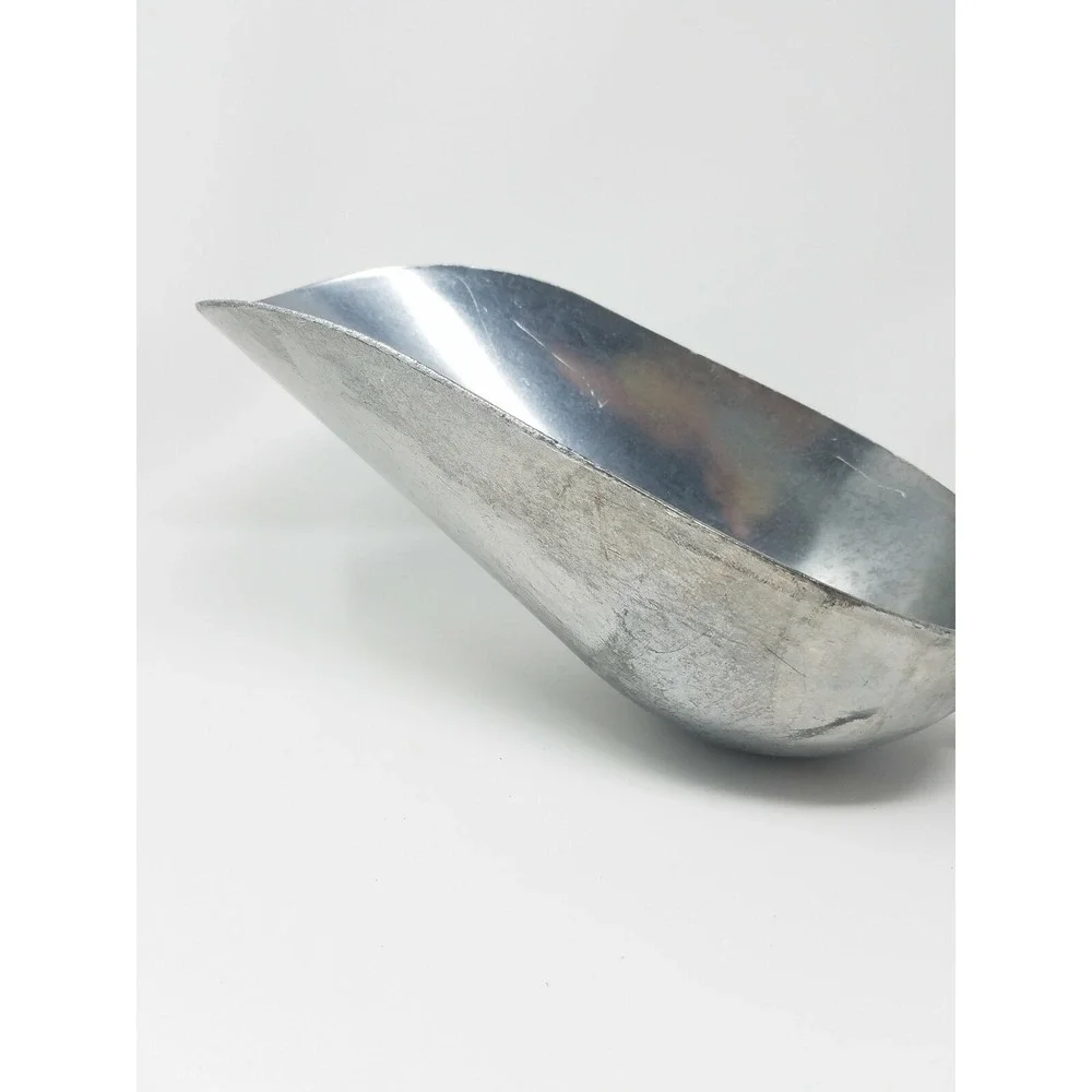 Vtg primitive cast aluminum brass kitchen flour grain scoop rustic farmhouse